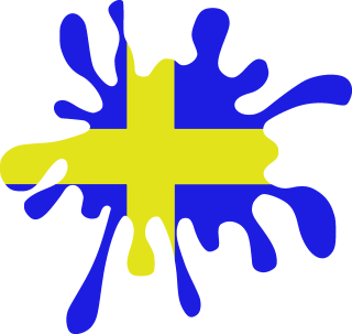 Aufkleber Farbklecks Schweden